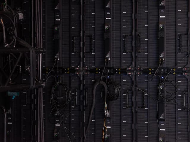 Server racks representing data processing