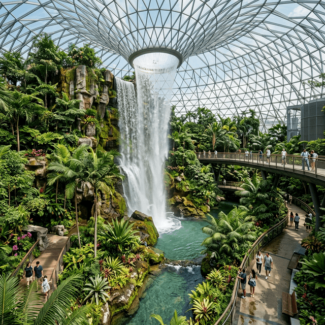 Indoor garden waterfall